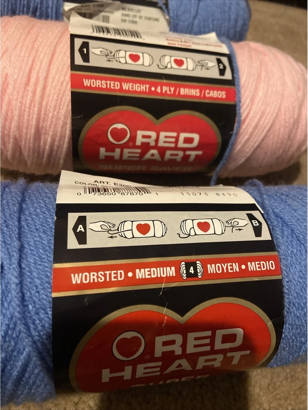 Red Heart Yarn Lot Of 3